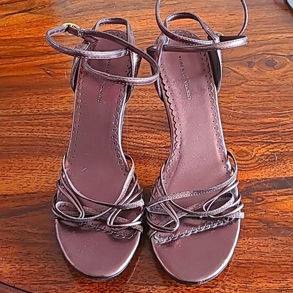 ROBERTO VIANNI BROWN STRAPPY FORMAL HEEL EUC 8.5